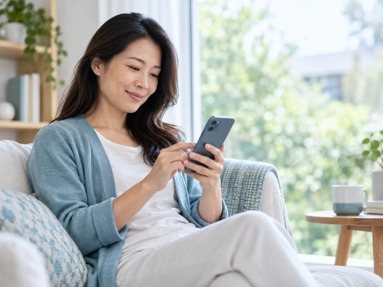 A person using connected migraine support from home